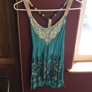 Turquoise lace top 🔴 5 for $15